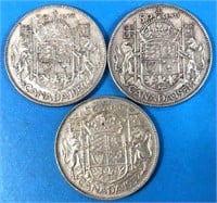 1950-51-52 Silver Half Dollars