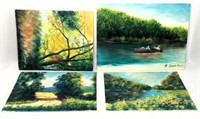Andrew Semberecki Landscape Oil on Boards