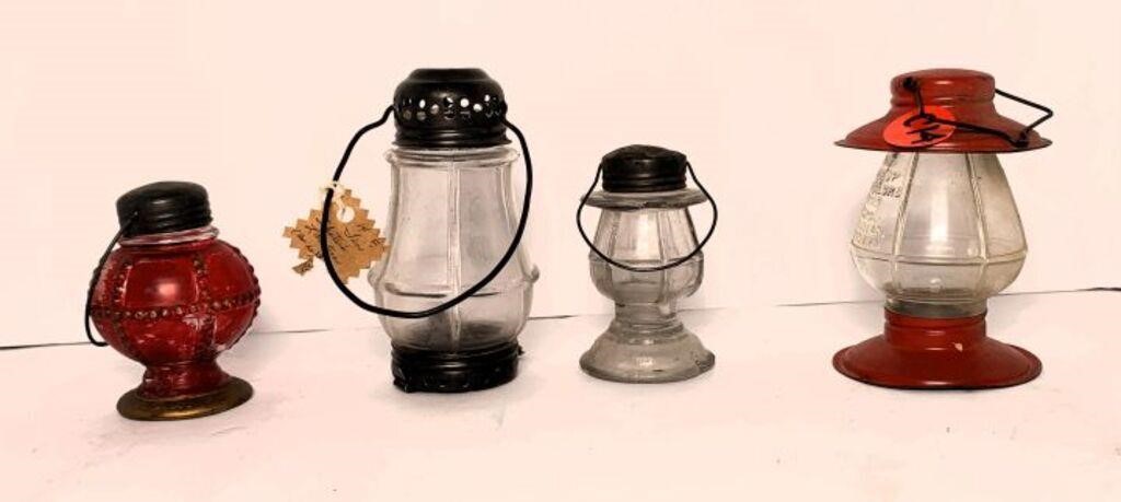 Small Lanterns with Glass Inserts