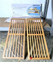 Two Tier Stackable Bamboo Shoe Shelves