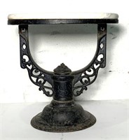 Cast Iron Accent Table with Marble Top