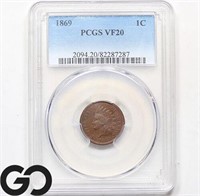 1869 Indian Head Cent, PCGS VF20 Guide: 325