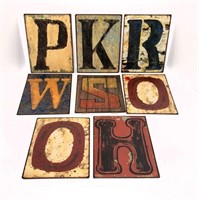 Painted Metal Letter Wall Plaques