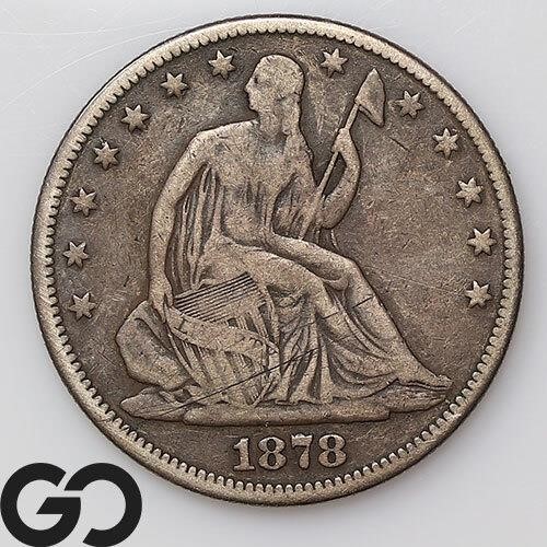1878 Seated Liberty Half Dollar, VG Bid: 75