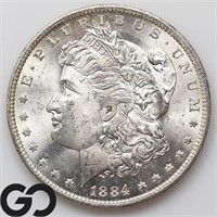 1884-O Morgan Silver Dollar, Near Gem BU Bid: 77