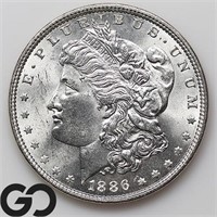 1886 Morgan Silver Dollar, Near Gem BU Bid: 82
