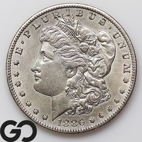 1886-O Morgan Silver Dollar, AU+ Bid: 130