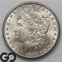 1898-O Morgan Silver Dollar, Near Gem BU Bid: 77