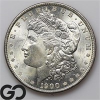 1900-O Morgan Silver Dollar, Near Gem BU Bid: 85