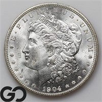 1904-O Morgan Silver Dollar, Near Gem BU Bid: 82