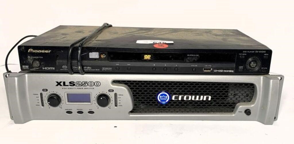 Crown Power Amplifier & Pioneer DVD Player