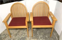 Pair of Scandiline Blonde Wood Armchairs