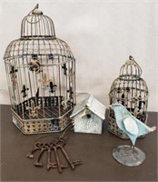 2 Decorative Metal Bird Cages, Bird House, Metal
