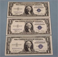 (3) $1 Silver Certificates