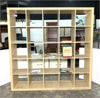 Blonde Wood Cubby Display Shelf