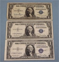 (3) $1 Silver Certificates