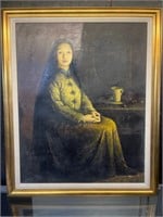 Oil Painting Chinese Woman "Long Night Thoughts"