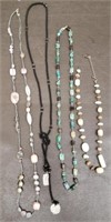 Lot of 4 Silpada Marked 925 Necklaces. 3 w/ Semi