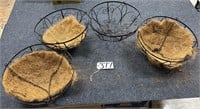 4 Large Hanging Wire Basket Planters