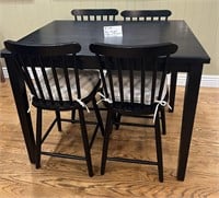 Black Pub Height Table & 4 Chairs