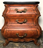 Marble Top Three Drawer Nightstand