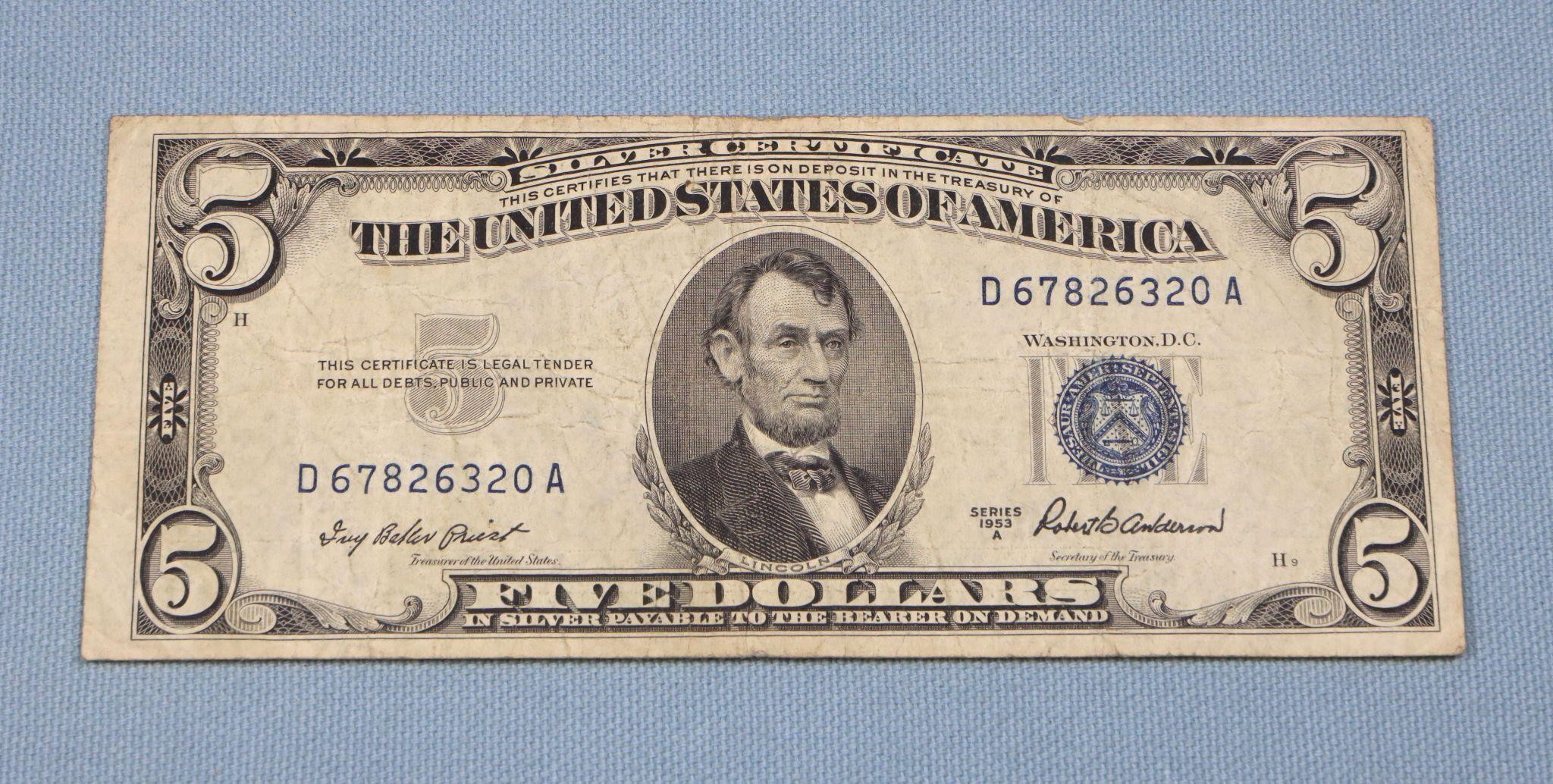 1953-A $5 Silver Certificate