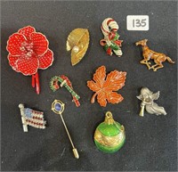 Lot Of 8 Vintage Pins