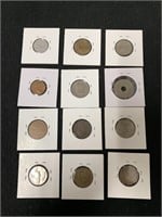 (12) WORLD FOREIGN COINS