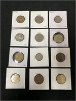 (12) WORLD FOREIGN COINS