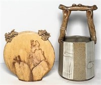 Stoneware Basket & Pillow Vase