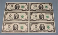 (6) $2 Federal Reserve Notes
