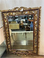 Ornately Carved & Painted Wood Frame Mirror