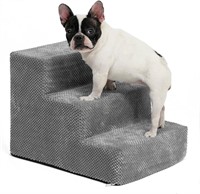 USED-3-Step Foam Dog Stairs, 50lb Limit