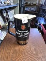 Seagrams 100 Pipers Liquor Advertising Pitcher