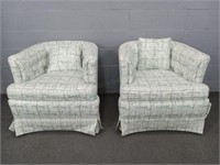 2x The Bid Swivel Barrel Back Upholstered Chairs