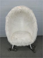 Faux Fur Upholstered Egg Style Chair
