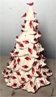 Ceramic Christmas Tree with Red Birds