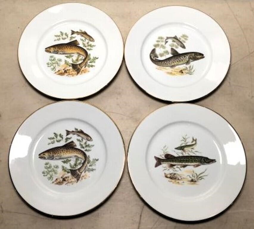 Porcelain Fish Plates marked JKW