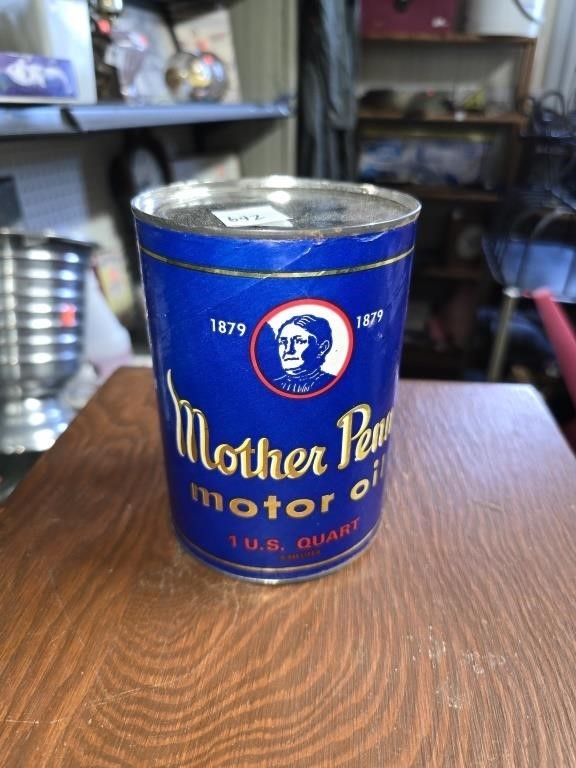 Vtg. Mother Penn Motor Oil Can