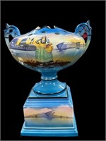 12 “ Vintage Blue Vase w’ Dutch Scene