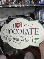 Metal Hot Chocolate Served Here Sign