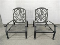 2x The Bid  Reclining Aluminum Patio Chairs