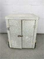 Heavy Galvanized Metal Cabinet On Caster