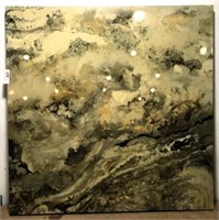 Abstract Print on Canvas with Resin Coating