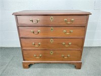 Antique Solid Mahogany Small Chest - 4 Drawer