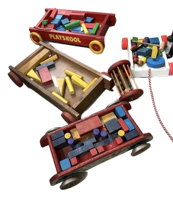 Collector’s Wooden Wagins w’ Blocks
