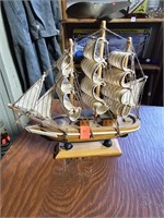 Miniature Wooden Sail Boat