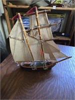 Miniature Wooden Sailboat