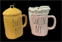 RAE DUNN Busy Bee & Queen Bee Cups