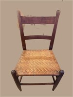 Vintage Ladder Back Chairs w’ Woven Set